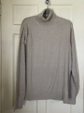 Johnston & Murphy Tan  100% Pima Cotton Pullover Turtleneck Sweater Mens XL Peru